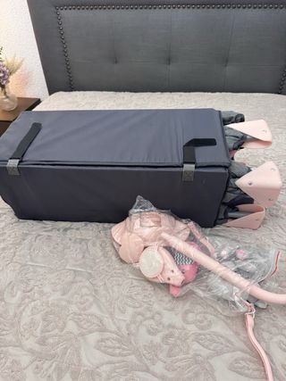 Parque Cuna Kinderkraft Gris y Rosa