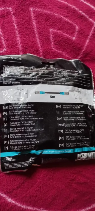 Cable Red CAT6 RJ45 Vivanco 5m