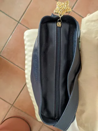 Borsa Nannini Pelle Nera Dettagli Oro