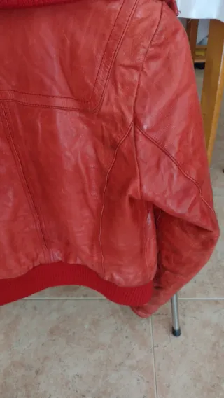 Chaqueta/cazadora de cuero roja
