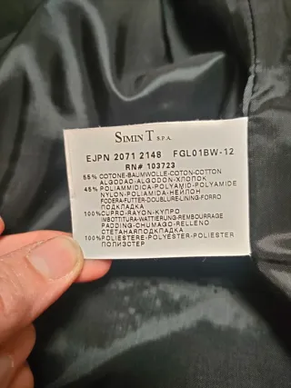 Gabardina Emporio Armani Negra Talla M