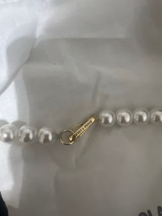 Collar Bimba y Lola perlas corazón dorado