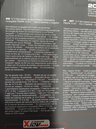 Taladro Atornillador Parkside Performance