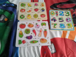 Puzzles de madera educativos frutas y números