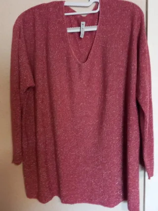 Jersey/blusón rosa metalizado talla M