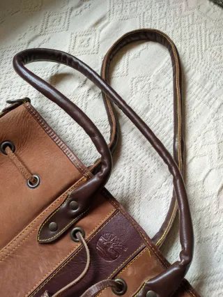 Borsa Timberland Beige e Marrone Pelle