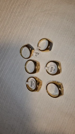 Anillos Acero Talla 11 (Oro y Negro)