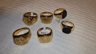 Anillos Acero Talla 11 (Oro y Negro)