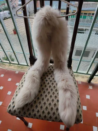 CUELLO DE PIEL NATURAL AUTÉNTICO - ZORRO BLANCO