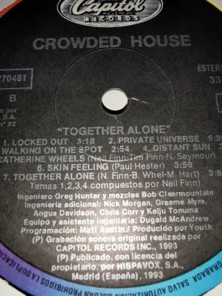 Vinilo Crowded House - Together Alone 1993