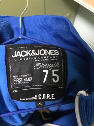 Sudadera Jack & Jones cremallera azul