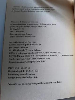 Los cuadernos de un vate vago. Torrente Ballester