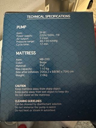 Colchón antiescaras Ricant SY200