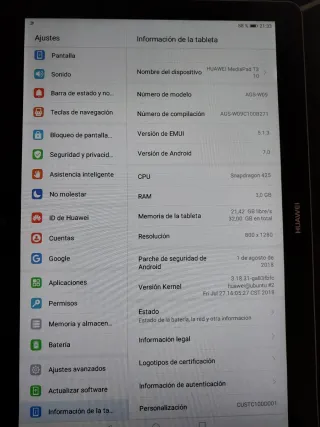 Tablet Huawei Negra y Plateada