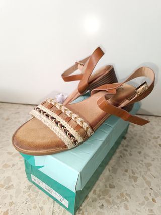 Sandalias Festissim Verano Cuero Marrón