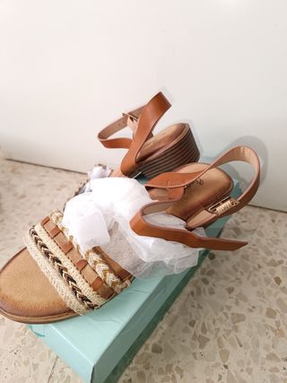 Sandalias Festissim Verano Cuero Marrón