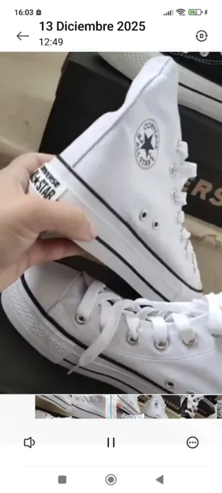 Converse plataforma blancas talla 40