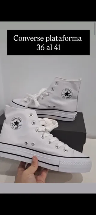 Converse plataforma blancas talla 40