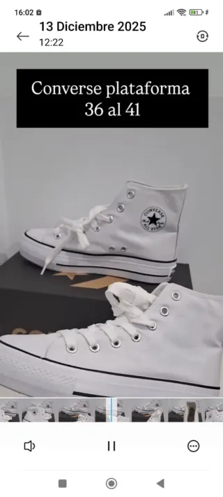 Converse plataforma blancas talla 40