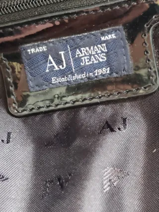 Bolso Armani Jeans Negro Charol