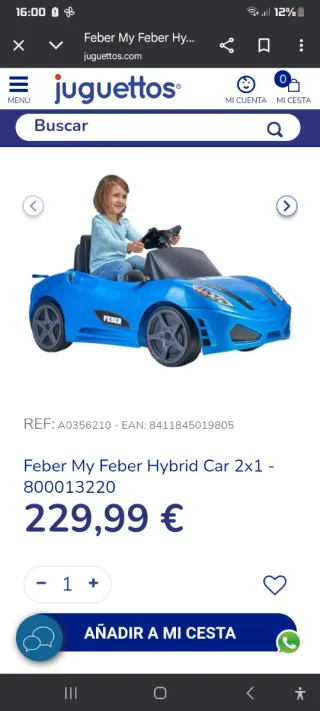 Auto elettrica per bambini Feber blu