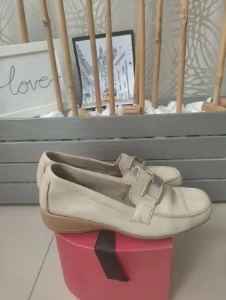 Zapatos de piel beige mujer talla 36