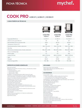 Horno Mychef Cook Pro 6 GN1 Seminuevo