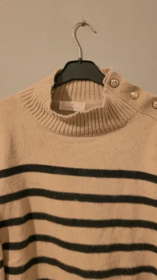 Jersey de rayas beige y negro