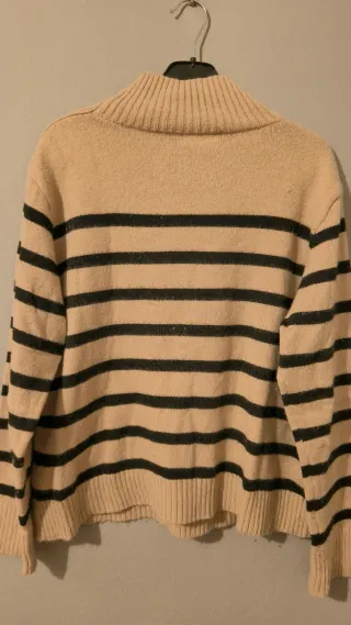 Jersey de rayas beige y negro