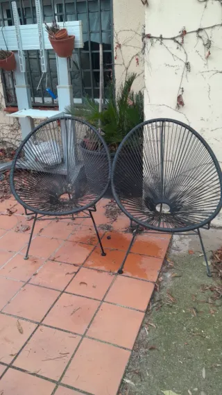 2 Sillones Acapulco Metal Negro