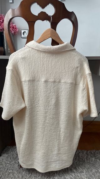 Camiseta Mango Talla M Beige Waffle