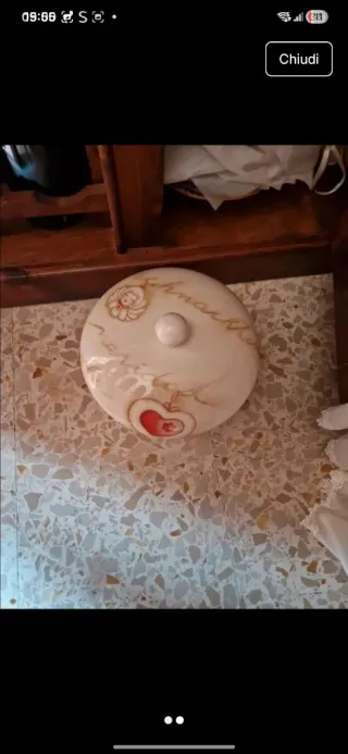 Biscottiera in ceramica decorata