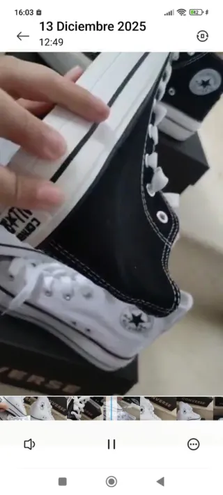 Converse plataforma negras talla 36