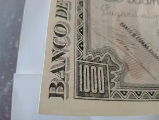 Billete 1000 Pesetas Banco de España 1937