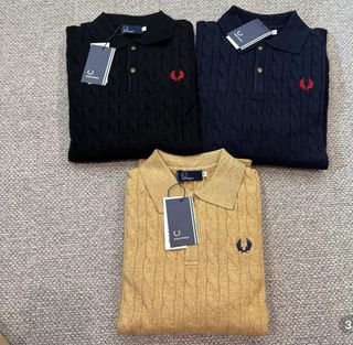 Polo Fred Perry Beige Manga Larga Talla M