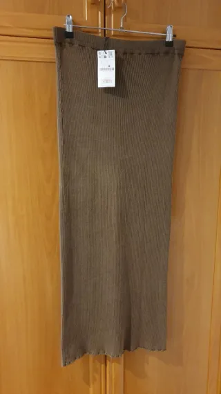 Falda larga marrón talla L