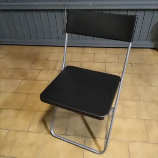 7 Sedie pieghevole nera e argento