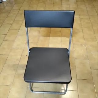 7 Sedie pieghevole nera e argento
