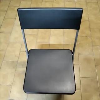 7 Sedie pieghevole nera e argento