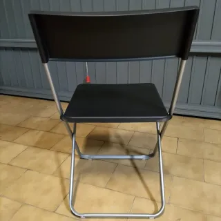 7 Sedie pieghevole nera e argento