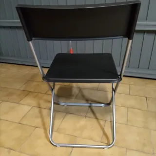 7 Sedie pieghevole nera e argento