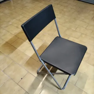 7 Sedie pieghevole nera e argento