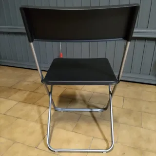 7 Sedie pieghevole nera e argento