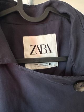Gabardina Zara Azul Marino Elegante