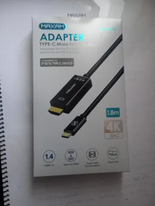 Cable USB-C a HDMI 4K MAXAM 1.8m