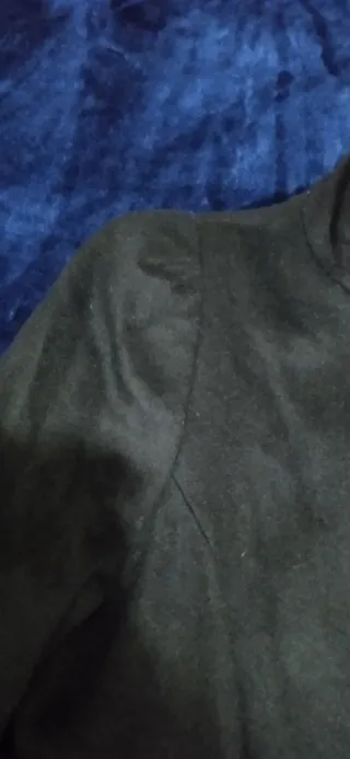 Abrigo largo cuello mao negro XL