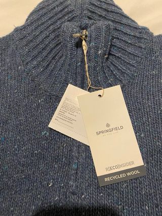 Jersey azul cuello alto concremallera Con etiqueta