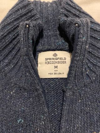 Jersey azul cuello alto concremallera Con etiqueta