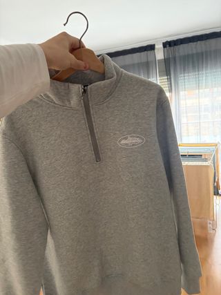 Sudadera Corteiz gris media cremallera