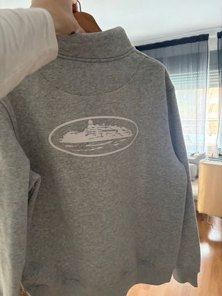 Sudadera Corteiz gris media cremallera